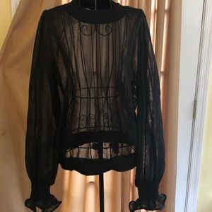 See through long sleeve shirt